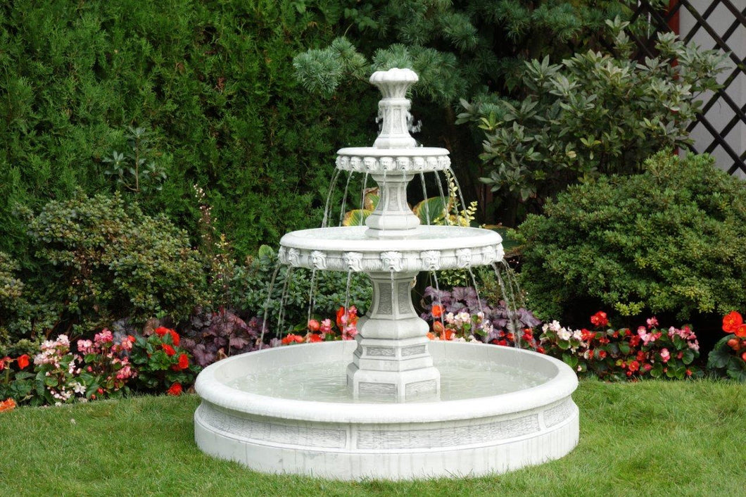 Steinbrunnen Beckenbrunnen Zier Garten Springbrunnen Kaskaden Brunnen mit Pumpe